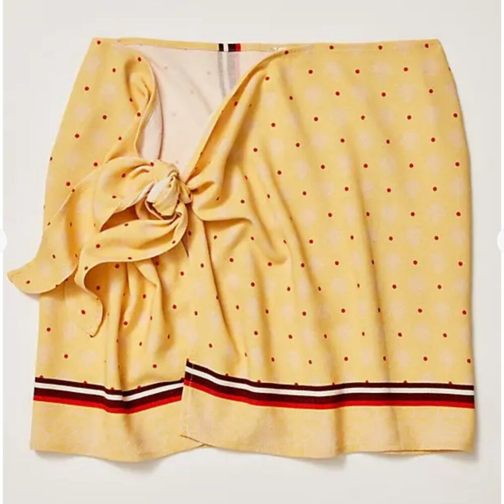NWOT Free People Off Shore Sarong in Yellow Border